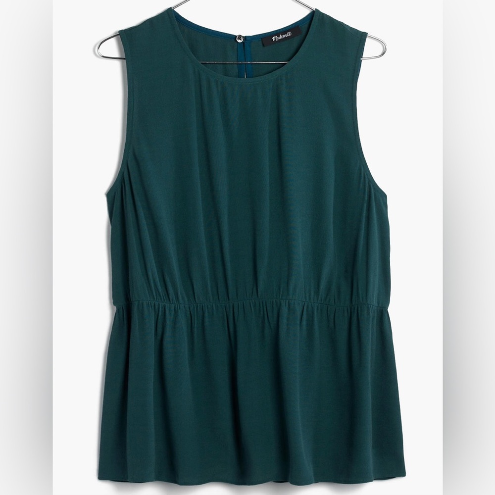 Madewell Peplum green top